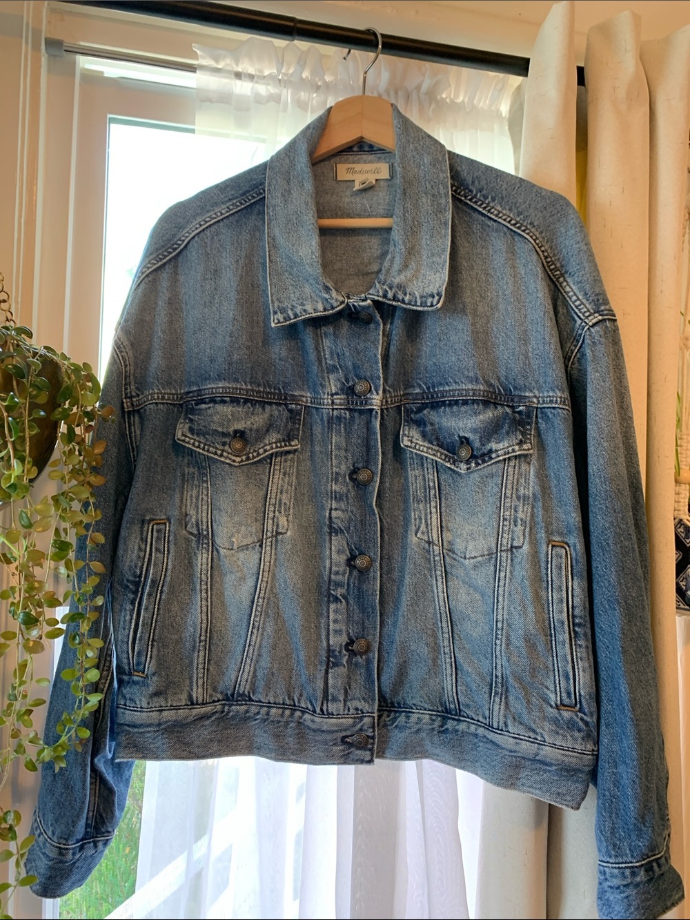 Madewell Blue Washed Denim Jacket - Relaxed Fit